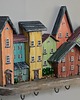 wieszaki Ręcznie Robiony Drewniany Wieszak na Klucze, Kolorowe Domki 1