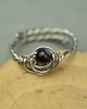 pierścionki - różne Pierścionek regulowany czarny agat wire wrapping 3