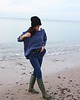 swetry damskie  Sweter handmade oversize  blue z wełną 5
