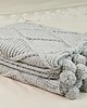 koce i narzuty Dzianinowy pled z pomponami 130x195cm. Wykonany ręcznie 3