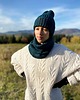 szaliki dziecięce Komin merino w prążki Soft Snood - emerald 3