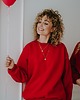 bluza bez kaptura damska Bluza  basic oversize  klasyczna czerwona 1