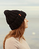 czapki damskie Czarna czapka oversize z grubej wełny klasyczna 2