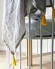 kocyki, kołderki, pościel dla dzieci Kocyk lniany / otulacz szary (z żółtym) 5