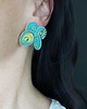 kolczyki soutache Turkusowo złote kolczyki sutasz 2