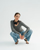 bluzki z długim rękawem damskie Longsleeve do jogi damski NY CHIC - stone grey 1
