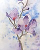 obrazy Akwarela Kwiat Magnolii oryginalny obraz A5 21x15 cm 3