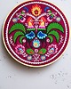Ozdoby na ścianę Koguty łowickie - bordo, haft w tamborku 20 cm 8