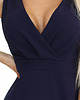 sukienki maxi damskie 634-1 MIRA elegancka sukienka maxi z kopertowym dekoltem - granatowa 5