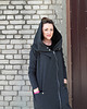 bluza z kapturem damska Oversize bluza grafit asymetryczna ogromny kaptur 4