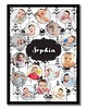 plakaty Plakat kolaż z królikami, sową, kwiatami, z imieniem 3