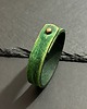 biżuteria męska Bransoletka skórzana zielona przecieraną 3