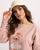 bluza bez kaptura damska Bluza damska Fluffy Puffy Poly różowa 1