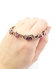 bransoletki wire wrapping Miedziana bransoleta cuff z różowym turmalinem 4