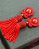 kolczyki chwosty Czerwone kolczyki chwosty sutasz Ruby Sparkling Tassel 1