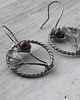 kolczyki wire wrapping Granaty  -  gałązki  -  kolczyki 1