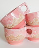 filiżanki Porcelanowa Różowa Filiżanka Boho Góry i Księżyc 5