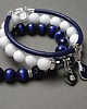 bransoletki z kamieni naturalnych Navy blue and white vol. 4  /10-03-2015/ set 2
