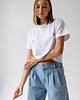 t-shirt damskie T-shirt Crop-Voila Biały Bratki 1