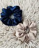 gumki do włosów Satynowa gumka do włosów scrunchie Granatowa RÓŻNE MODELE 5