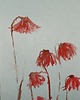 obrazy WYPRZEDAŻ SZTUKI! Akwarela Kwiaty oryginalny obraz niebieski papier 10,5x22 cm 1