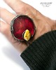 pierścionki - różne Rubinowy pierścień Magiczny ze szkła ręcznie przetopionego PREZENT  handmade 1