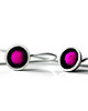 kolczyki wire wrapping Drobne srebrne kolczyki w kolorze fuksji 3