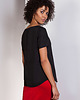 t-shirt damskie Bluzka w serek, BLU141 czarny 2