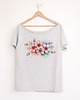 t-shirt damskie Kwiaty jabłoni w akwareli Szary Oversize 1
