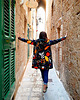 bluza z kapturem damska African Batic długa bluza oversize z wzorzystej tkaniny 3