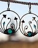 kolczyki z miedzi Boho hippie kolczyki koła z motywem leśnych grzybów, biżuteria artystyczna 6