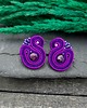 kolczyki soutache Kolczyki sutasz fioletowe sztyfty Largo z jaspisem małe lekkie 2