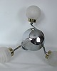 lampy wiszące Lampa wisząca Bauhaus vintage, lata 70., szkło i niklowana stal, 3x E27 1