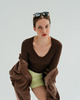 bluzki z długim rękawem damskie Longsleeve do jogi damski NY CHIC - mocha brown 1