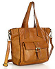 torby na ramię Torebka vintage skórzana shopperka włoska - MARCO MAZZINI brąz camel 4