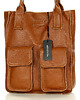 torby na ramię Torebka skórzany shopper bag z kieszeniami - MARCO MAZZINI brąz karmel 4
