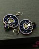 kolczyki soutache Czerń, złoto i szafir - delikatne  kolczyki sutasz 2