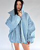 kurtki damskie Kurtka jeansowa typu bomber oversize denim light blue 5