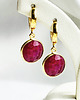 kolczyki z kamieniami Kropla Ognia- Czerwone kolczyki Rubiny srebro pozłacane 5