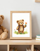 obrazy i plakaty do pokoju dziecięcego PLAKATY POKOJ DZIECKA miś na łące obrazki pokój dziecka 2