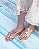 sandały i klapki damskie Sandały greckie ze skóry - Rose Gold 2