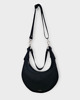 torby na ramię Czarna torebka zamszowa półksiężyc, listonoszka 4
