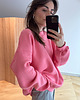 bluza bez kaptura damska Bluza Cheer long blossom pink 5