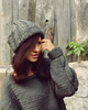 czapki damskie Szara czapka beanie  z wełną Hand Knit 1