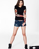 t-shirt damskie Czarny t-shirt z tatuażem Skull & Flowers 2