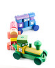 klocki i zabawki drewniane Pociąg z klocków kolorowy duży + personalizacja 1