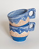 filiżanki Porcelanowa Niebieska Filiżanka Boho Góry i Księżyc 5
