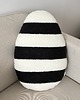 ozdoby wielkanocne Poduszka Jajko Pisanka Boucle W Paski Czarny Ecru 2