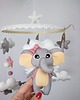 karuzele i girlandy do łóżeczka Handmade karuzela dla dziewczynki, zwierzątka, gwiazdki i chmurki 2