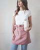 fartuchy kuchenne Lniany fartuszek zapaska DUSTY PINK 1